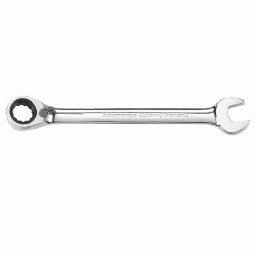 GEARWRENCH® 9528N Open End Regular Length Reversible Combination Wrench, 1/2 in Wrench, 12 Points, 15 deg Offset, 6.902 in OAL, High Alloy Steel, Polished Chrome